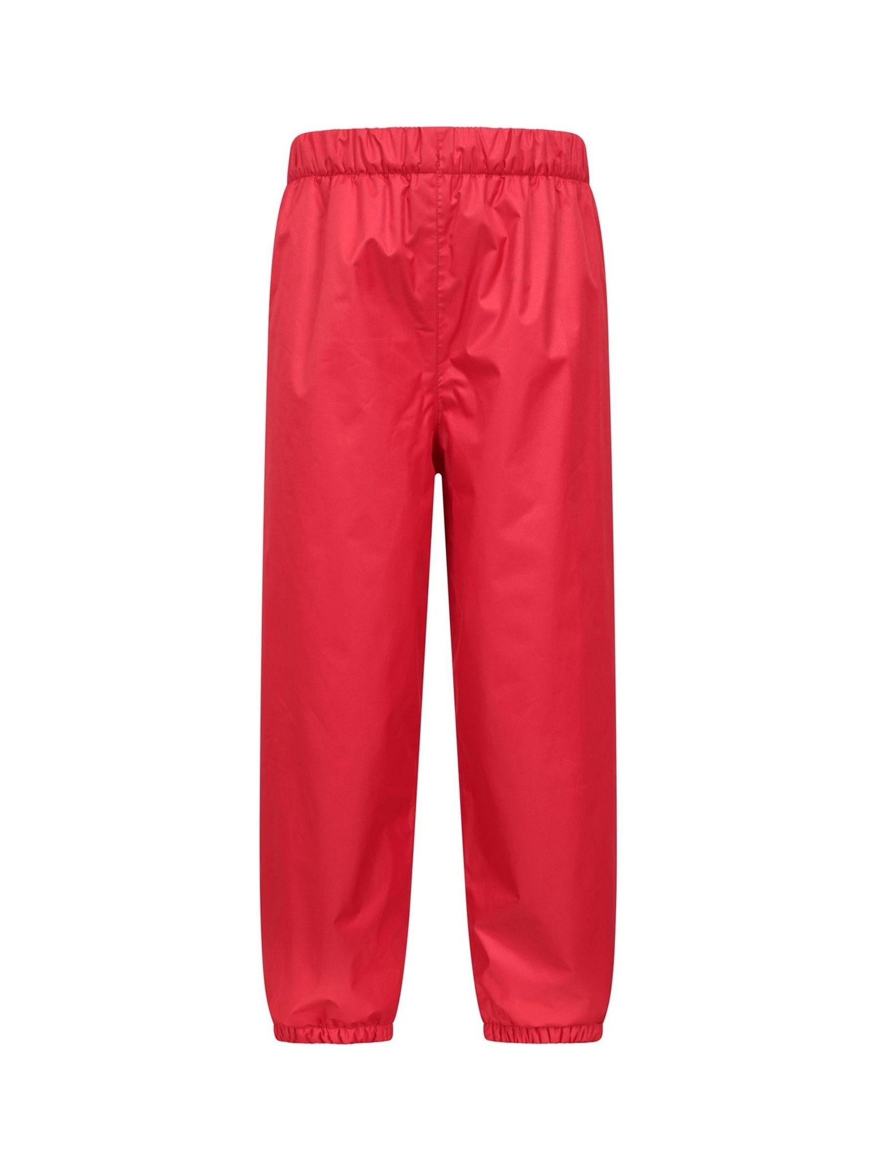 Mountain Warehouse Red Waterproof Fleece Lined Kids Trousers image 1