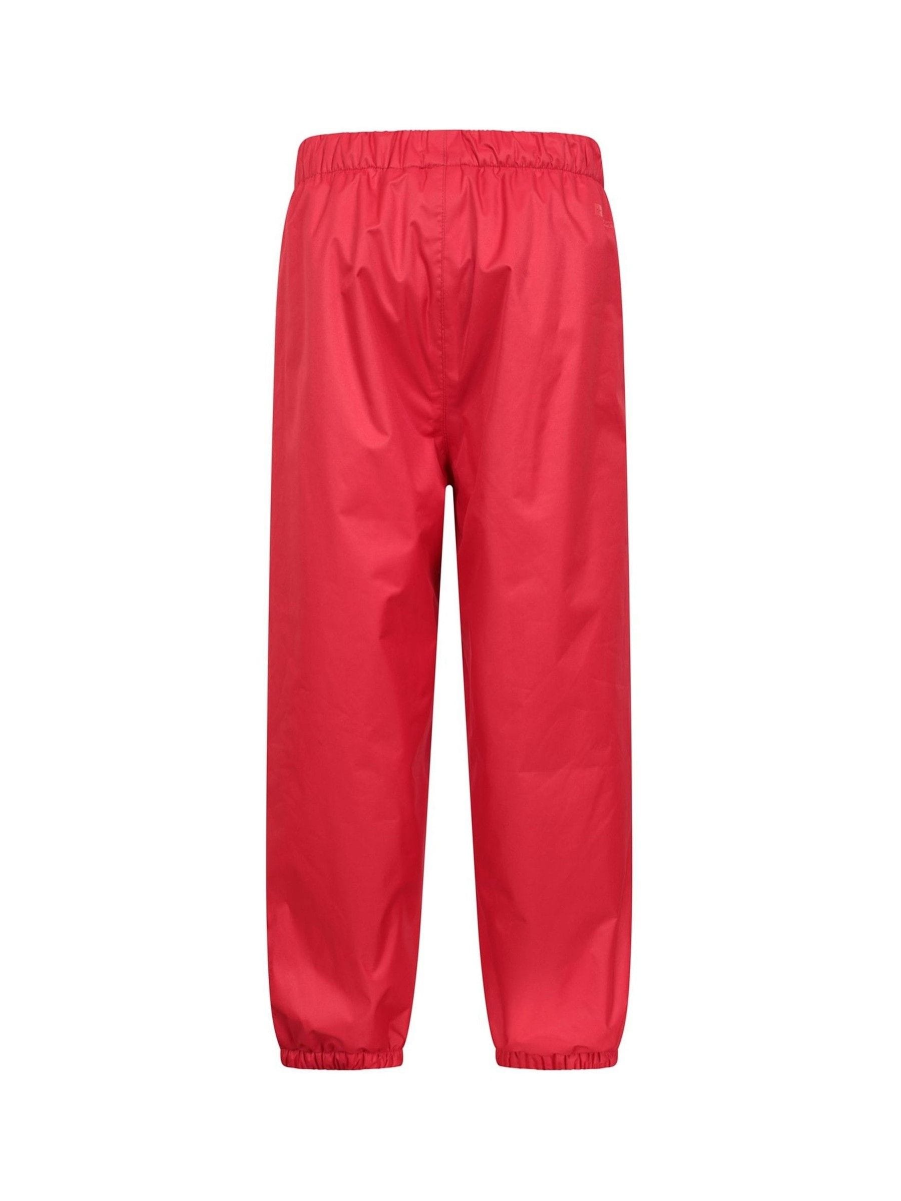 Mountain Warehouse Red Waterproof Fleece Lined Kids Trousers image 4