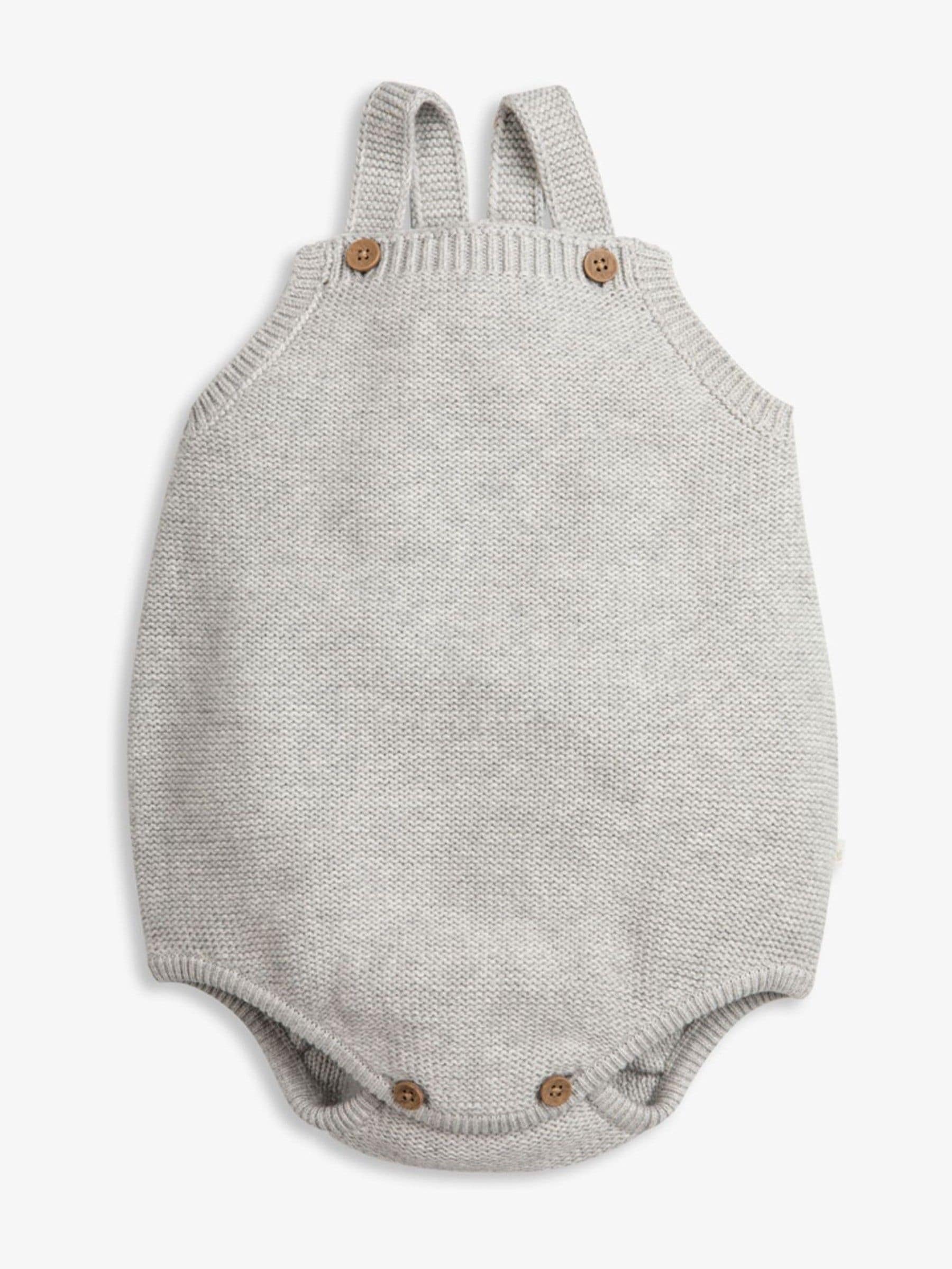 The Little Tailor Grey Stylish 100 Cotton Knitted Romper image 1