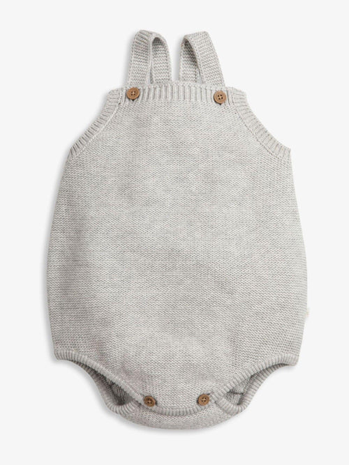 The Little Tailor Grey Stylish 100 Cotton Knitted Romper image 1