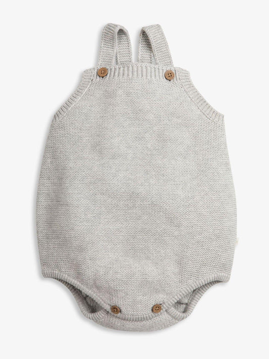 The Little Tailor Grey Stylish 100 Cotton Knitted Romper image 1
