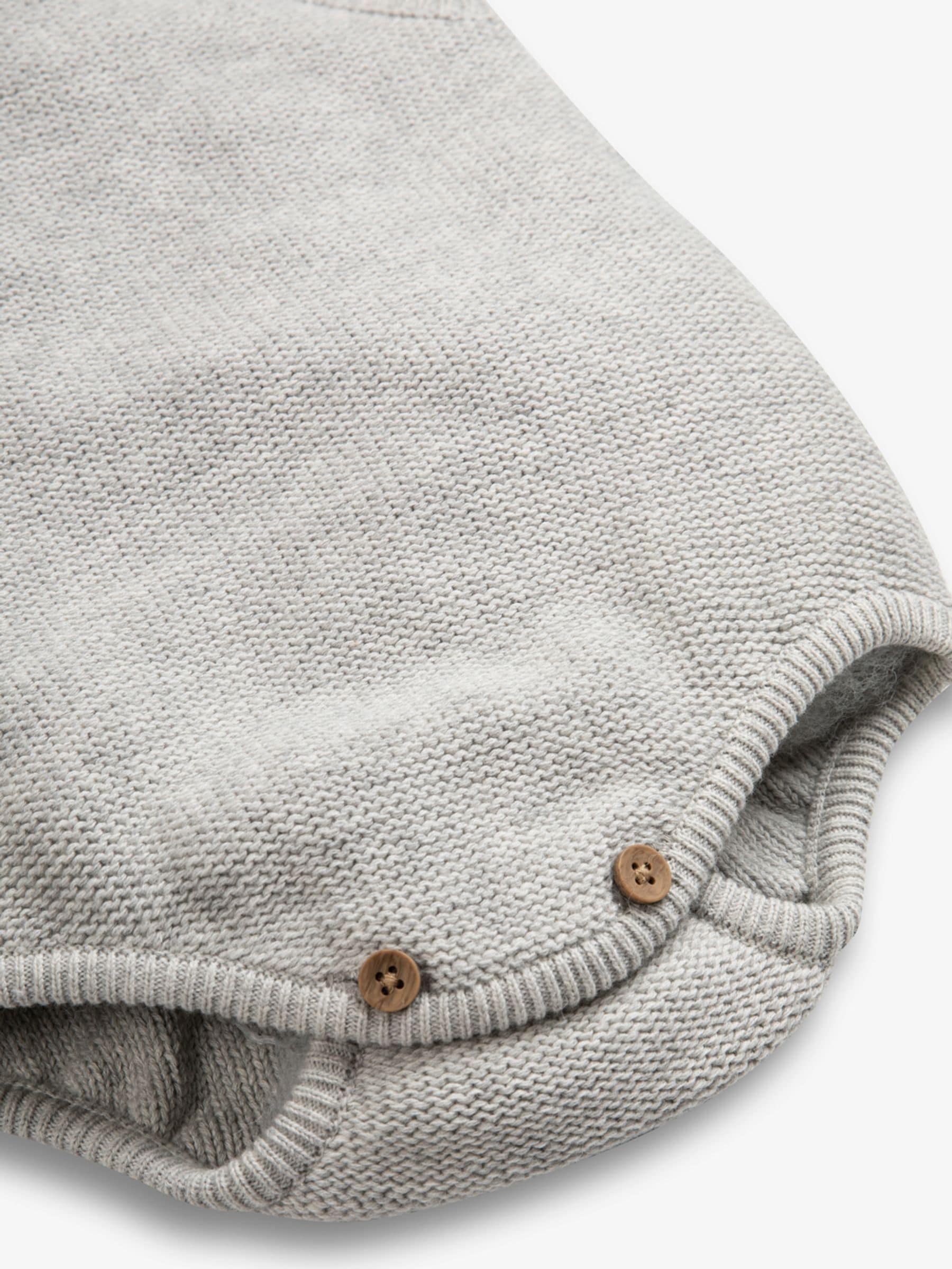 The Little Tailor Grey Stylish 100 Cotton Knitted Romper image 3