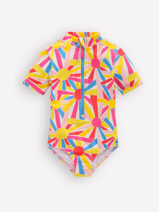 Boden Cream Short Sleeve Swimsuit image 1