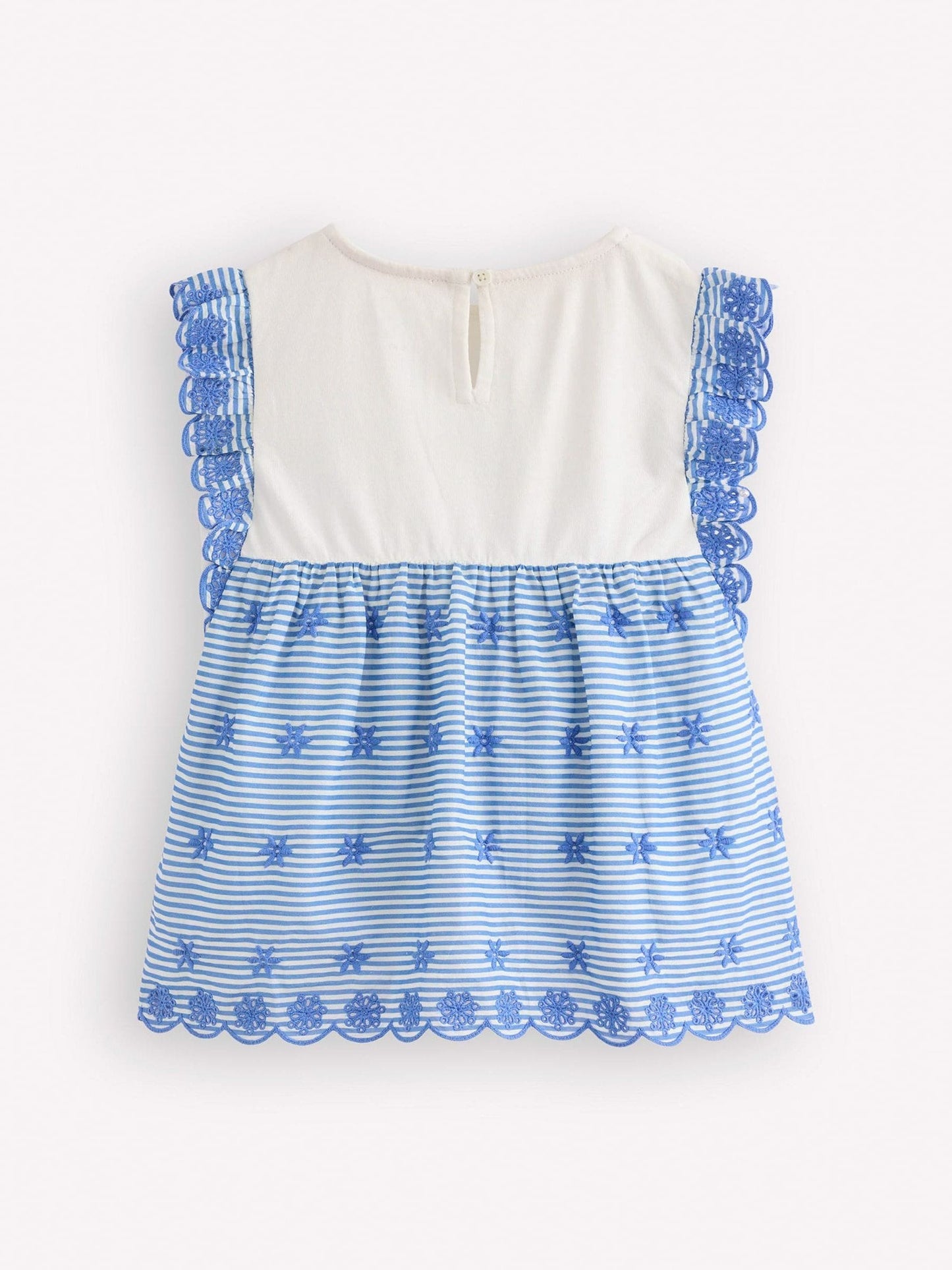 Dsiney Kidz - Boden Blue Fabric Mix Broderie Top image 2