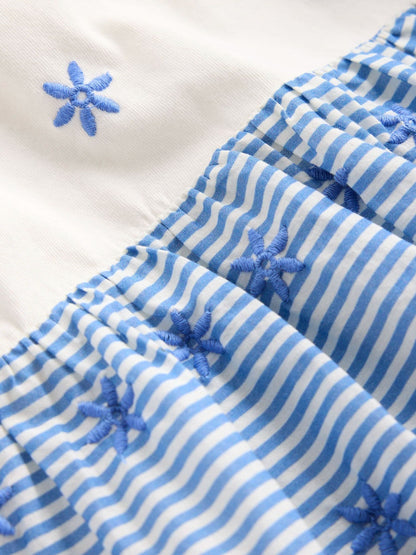 Dsiney Kidz - Boden Blue Fabric Mix Broderie Top image 3