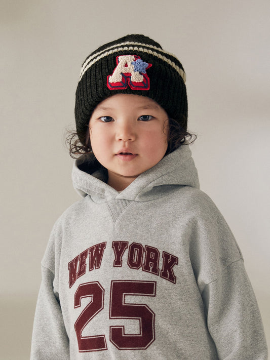 Navy Blue Varsity Beanie Hat (1-16yrs) image 1
