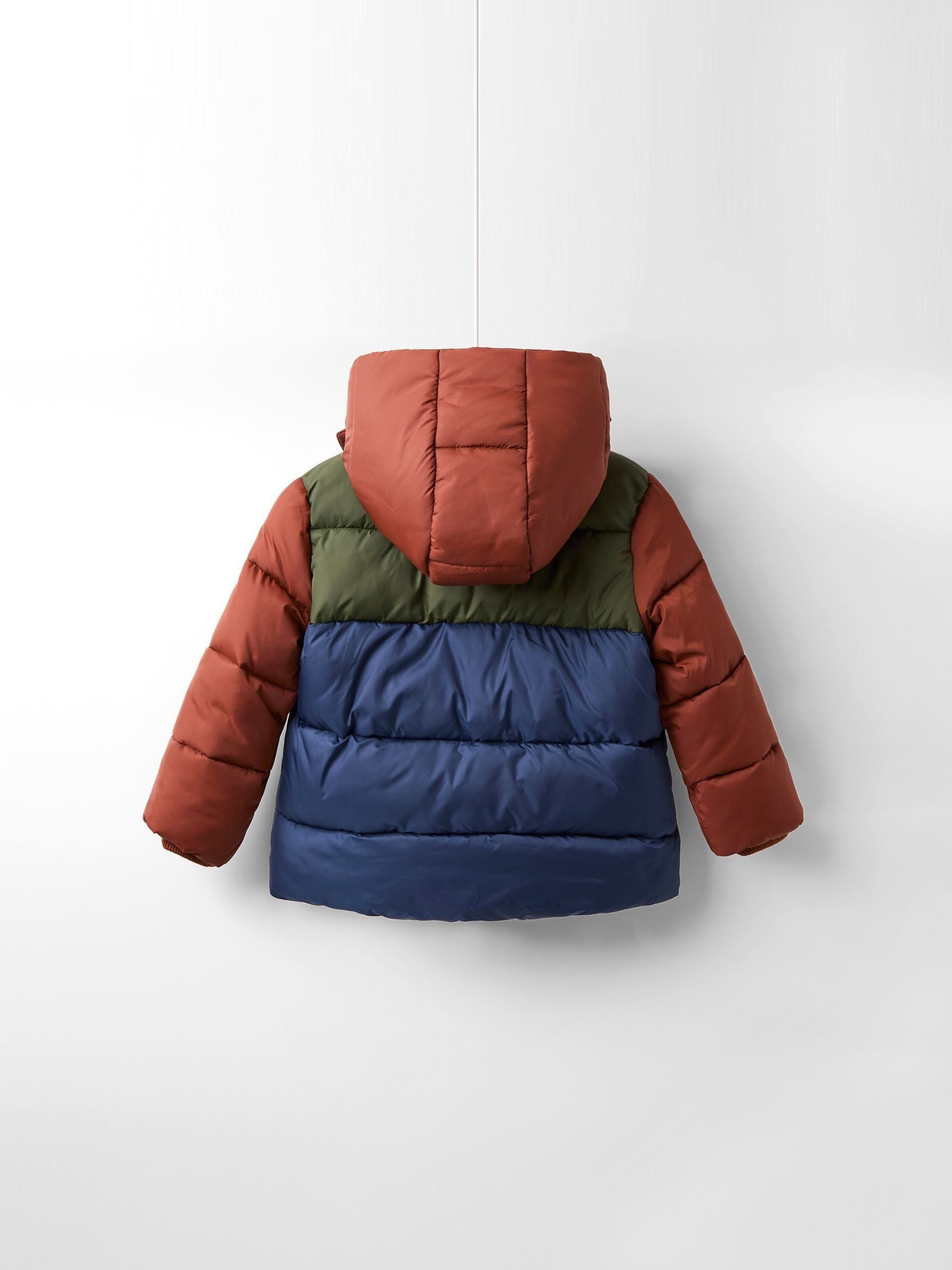 Dsiney Kidz - JoJo Maman Bébé Brown Multi Borg Lined Hooded Puffer Coat image 5