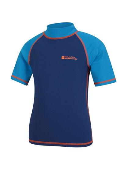 Mountain Warehouse Blue Short Sleeved Kids Rash Vest image 4