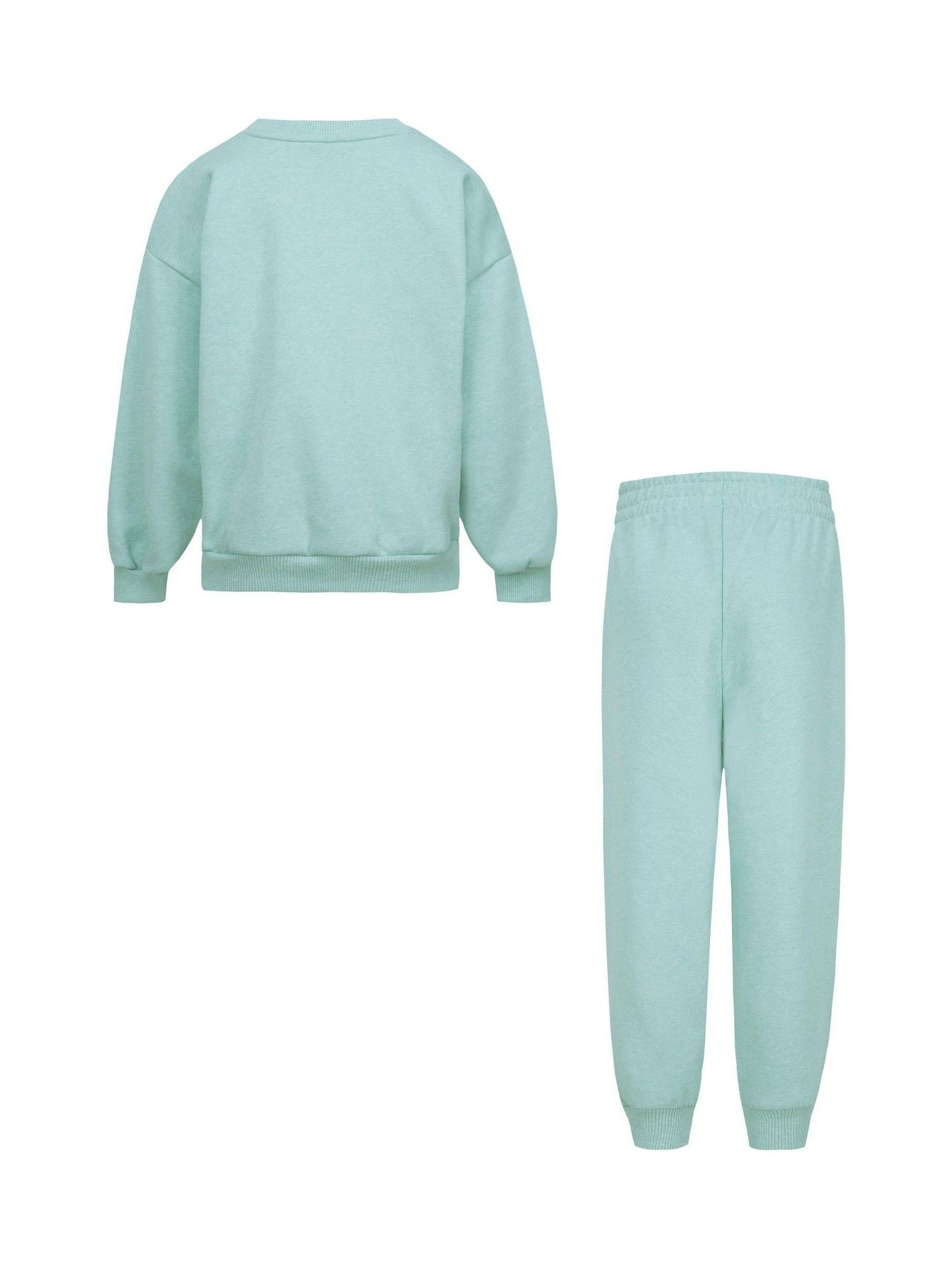 Nike Green Little Kids Essential Marl Crew Tracksuit Set image 3