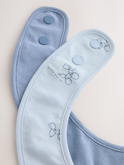 Baker by Ted Baker 2 Pack Blue Baby Bibs