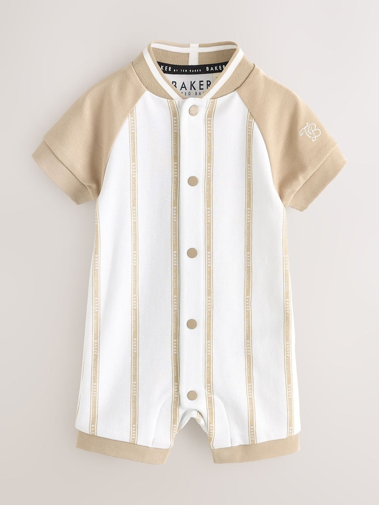 Baker by Ted Baker Blue/Stone Varsity Rompers 2 Pack