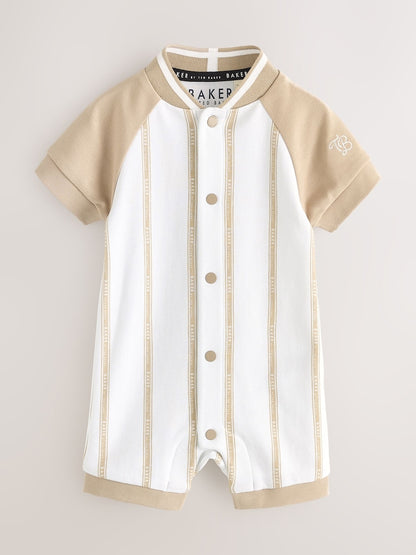 Baker by Ted Baker Blue/Stone Varsity Rompers 2 Pack