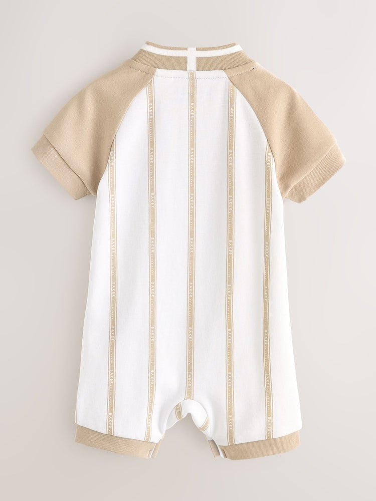 Baker by Ted Baker Blue/Stone Varsity Rompers 2 Pack