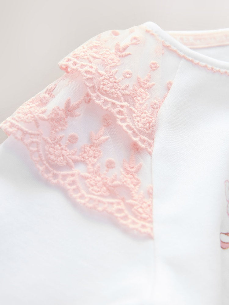 Baker by Ted Baker Born In 2026 Bunny White Sleepsuit