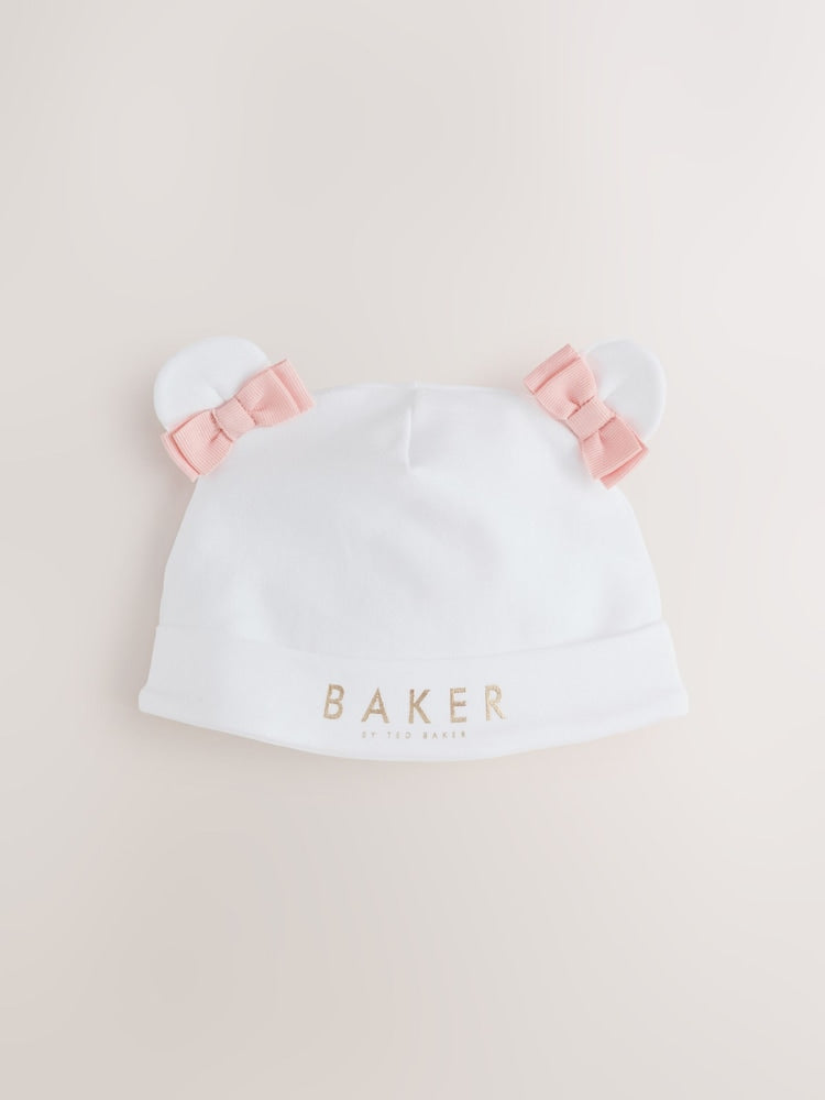 Baker by Ted Baker Flower Placement White Sleepsuit & Hat Set