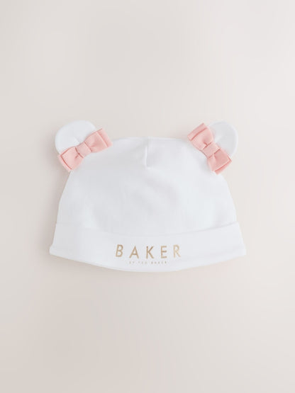 Baker by Ted Baker Flower Placement White Sleepsuit & Hat Set