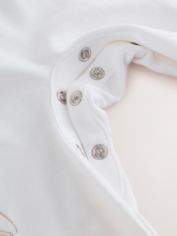 Baker by Ted Baker Flower Placement White Sleepsuit & Hat Set