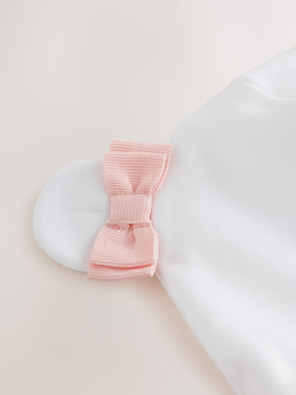 Baker by Ted Baker Flower Placement White Sleepsuit & Hat Set