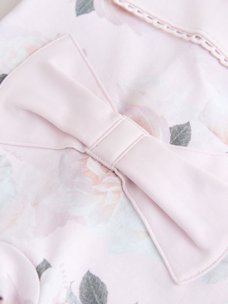 Baker by Ted Baker Pink Overlay Floral Sleepsuit