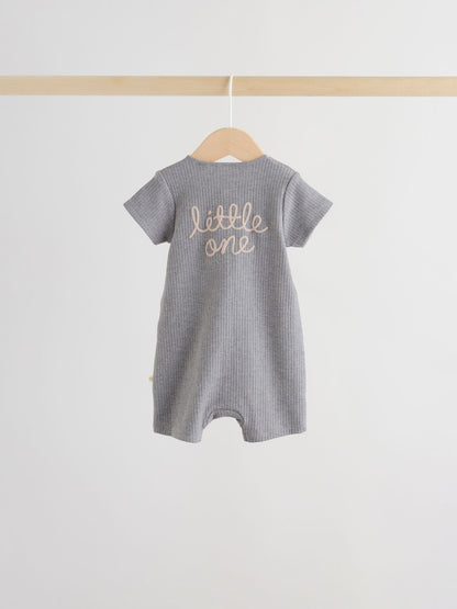 Beige Two Way Zip Baby Rompers 3 Pack Immediate