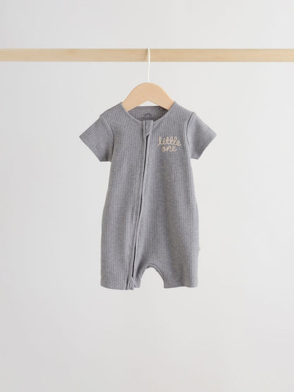 Beige Two Way Zip Baby Rompers 3 Pack Immediate