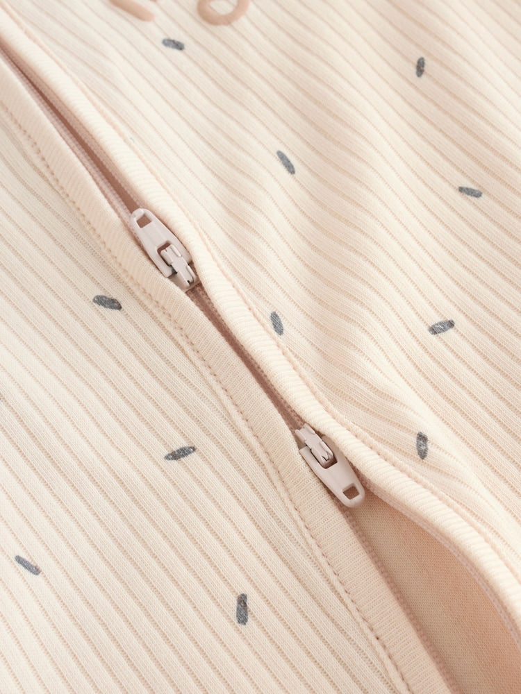 Beige Two Way Zip Baby Rompers 3 Pack Immediate