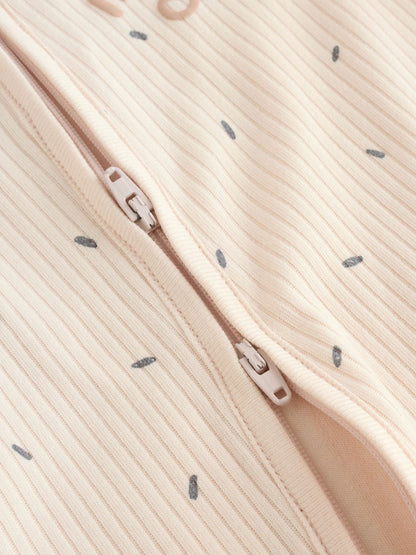 Beige Two Way Zip Baby Rompers 3 Pack Immediate