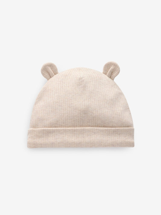 Black/White Bear Ear Beanie Baby Hats 3 Pack (0-18mths)