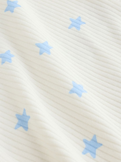 Blue/Green Star Milk Club Two Way Zip Baby Sleepsuits 3 Pack (0mths-3yrs)