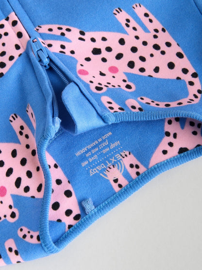 Blue/Pink Animal Character 3 Pack Two Way Zip Baby Sleepsuits (0mths-2yrs)