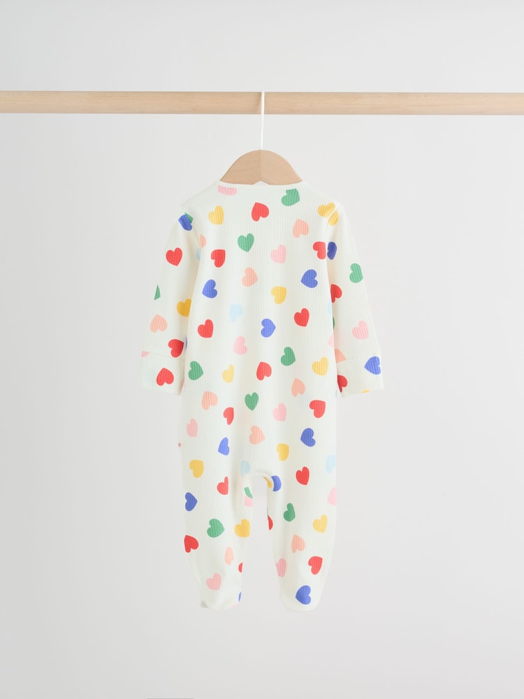 Blue/White Two Way Zip Baby Sleepsuit 3 Pack (0mths-2yrs)