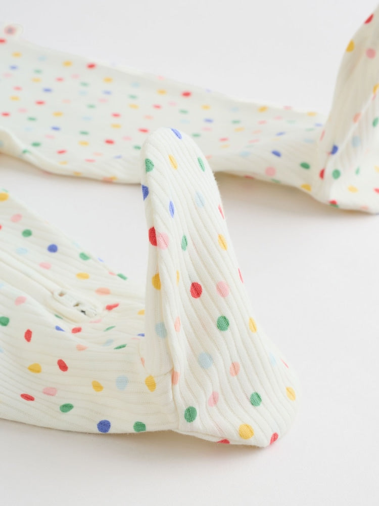 Blue/White Two Way Zip Baby Sleepsuit 3 Pack (0mths-2yrs)