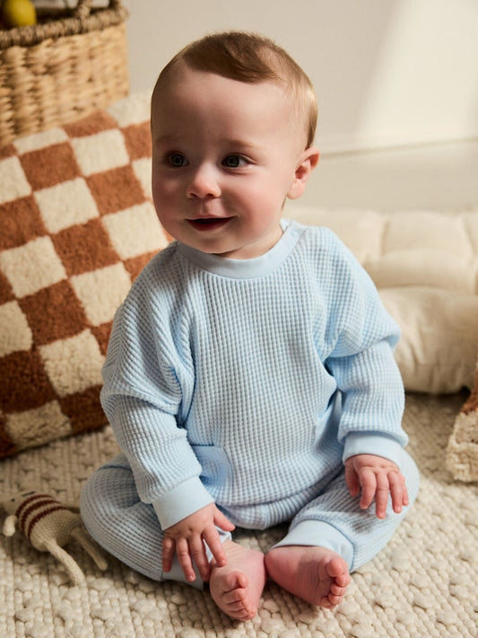 Blue 100% Cotton Top and Joggers Baby 2 Piece Set (0mths-2yrs)