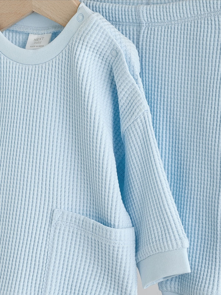 Blue 100% Cotton Top and Joggers Baby 2 Piece Set (0mths-2yrs)