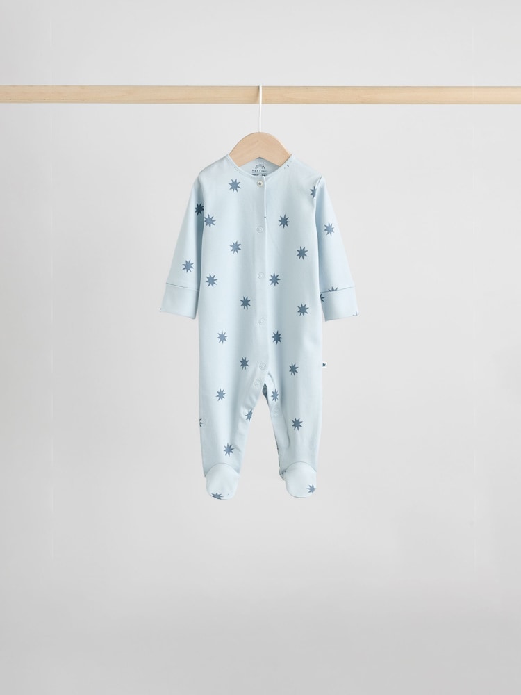 Blue 7 Pack Baby Footless Two Way Zip Sleepsuits 4 Pack Immediate