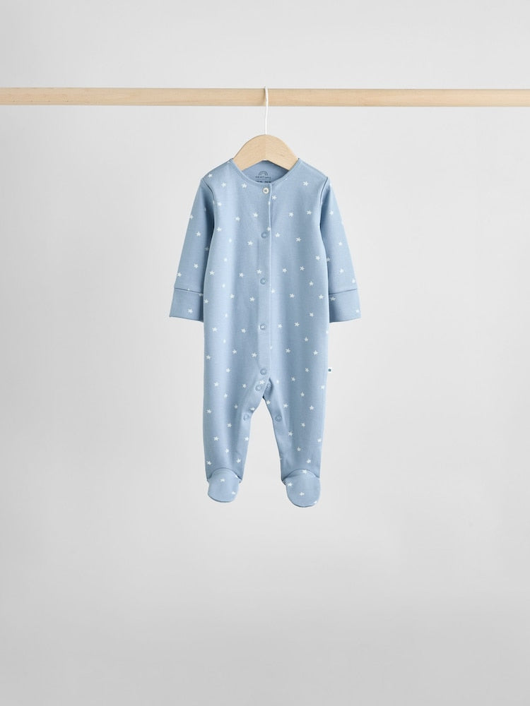 Blue 7 Pack Baby Footless Two Way Zip Sleepsuits 4 Pack Immediate