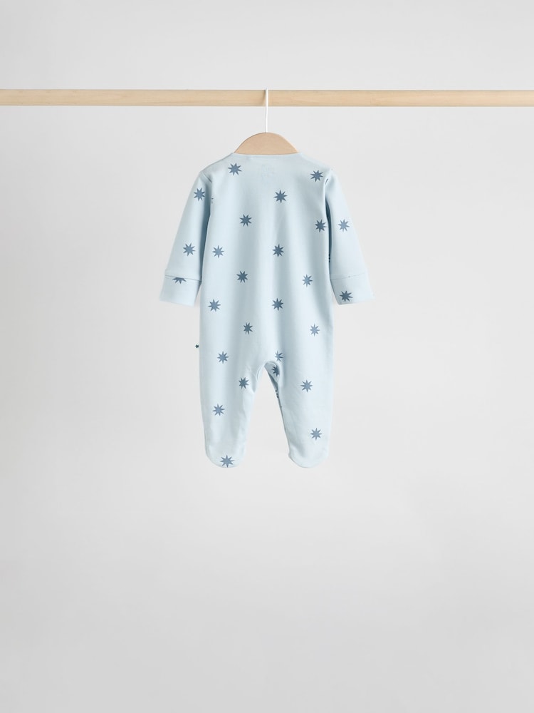 Blue 7 Pack Baby Footless Two Way Zip Sleepsuits 4 Pack Immediate