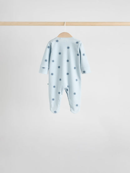 Blue 7 Pack Baby Footless Two Way Zip Sleepsuits 4 Pack Immediate