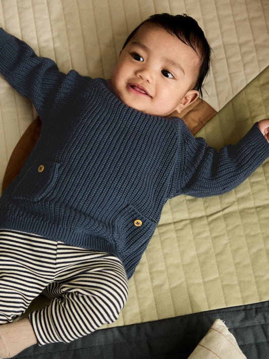 Blue Baby Knitted Jumper and Leggings Set (0mths-2yrs)