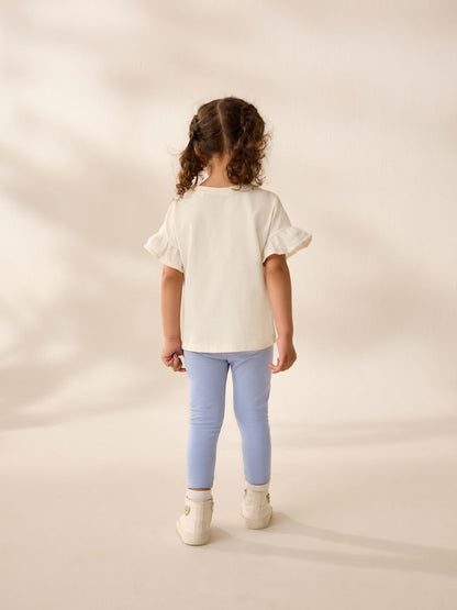 Blue Ballerina Knee Embellished Leggings (3mths-7yrs)
