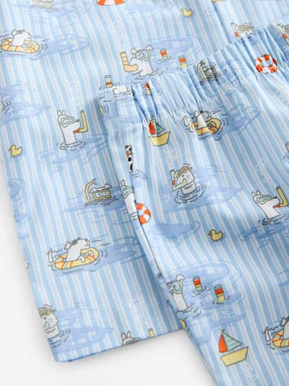 Blue Cath Kidson Single Button Through Short Pyjamas