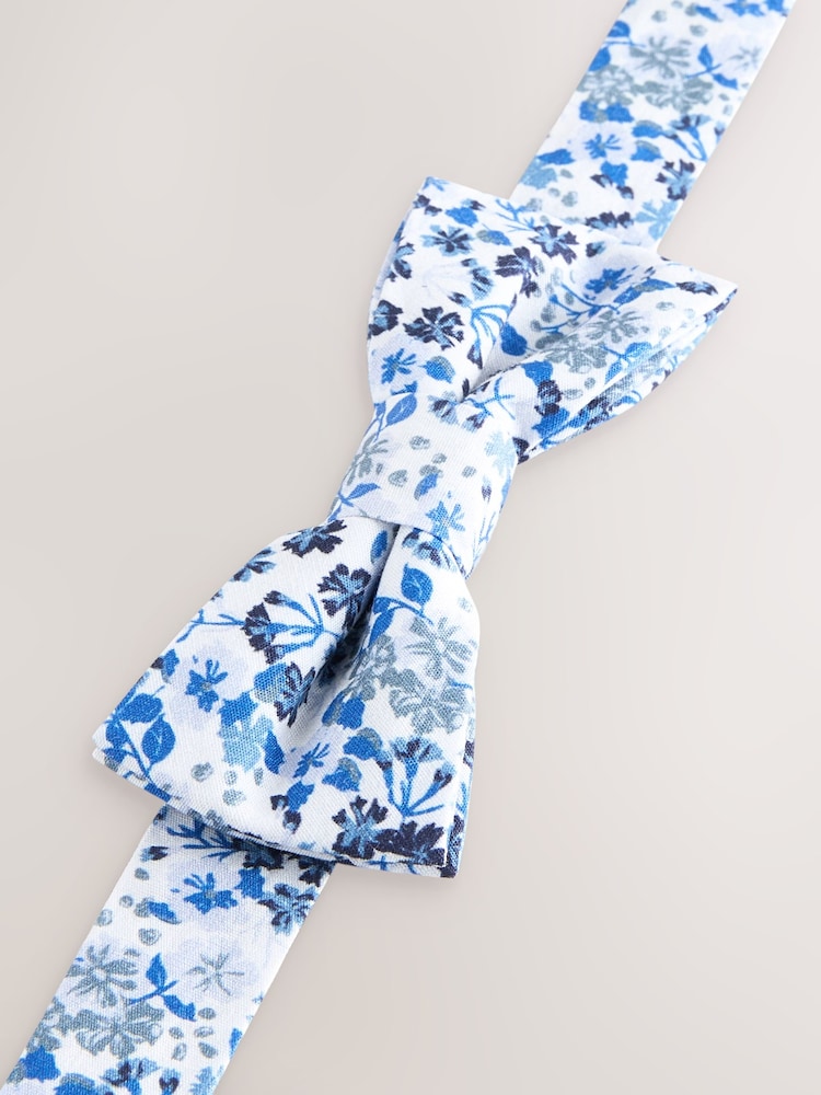 Blue Floral Print Bow Tie (3-16yrs)