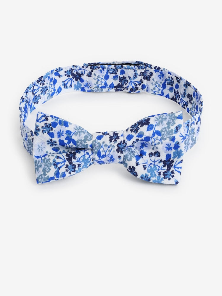 Blue Floral Print Bow Tie (3-16yrs)
