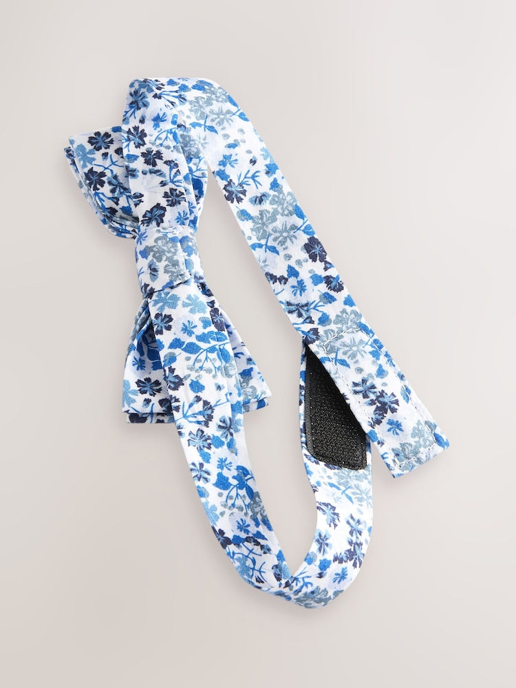 Blue Floral Print Bow Tie (3-16yrs)