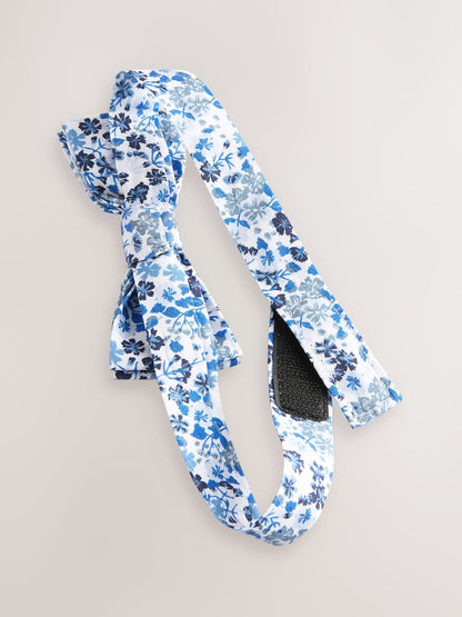 Blue Floral Print Bow Tie (3-16yrs)