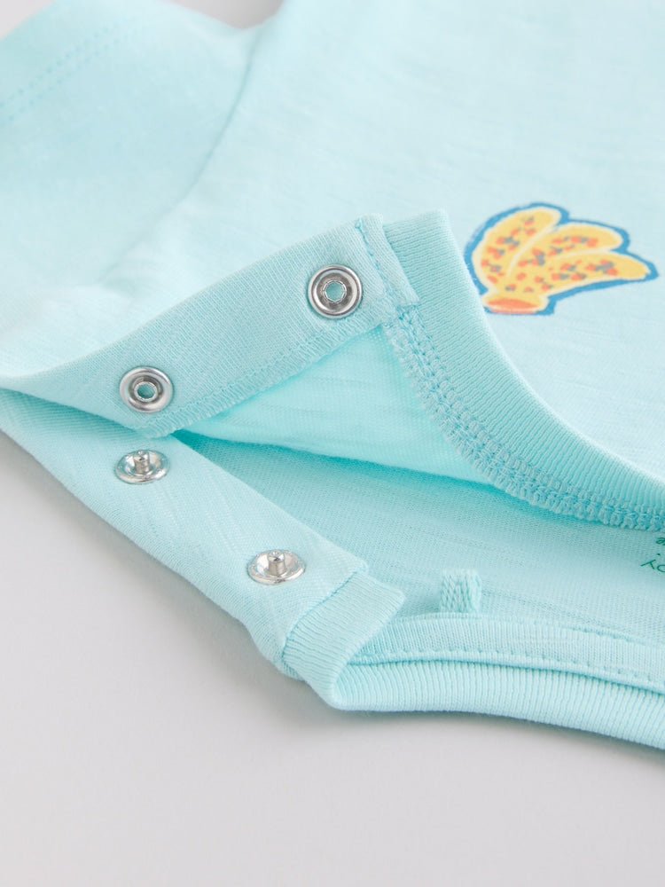Blue Fruit Print Jersey Baby Rompers 3 Pack Immediate