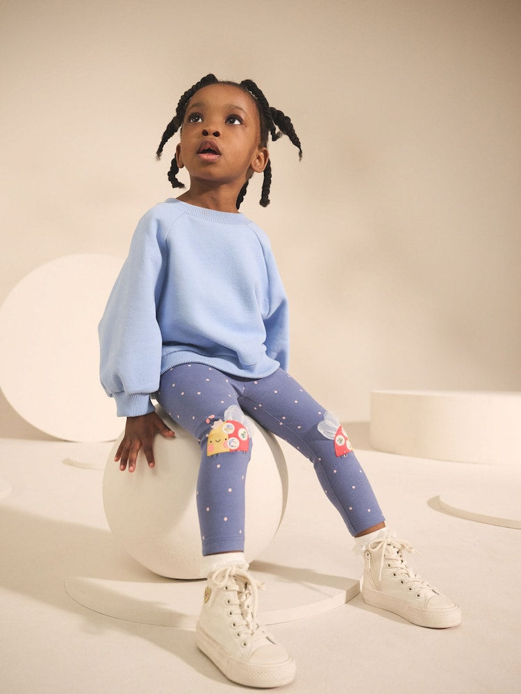 Blue Ladybird Knee Embellished Leggings (3mths-7yrs)