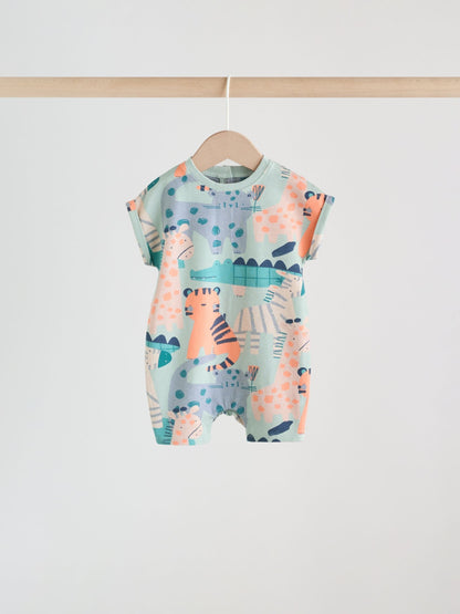 Blue Safari Jersey Baby Rompers 3 Pack Immediate