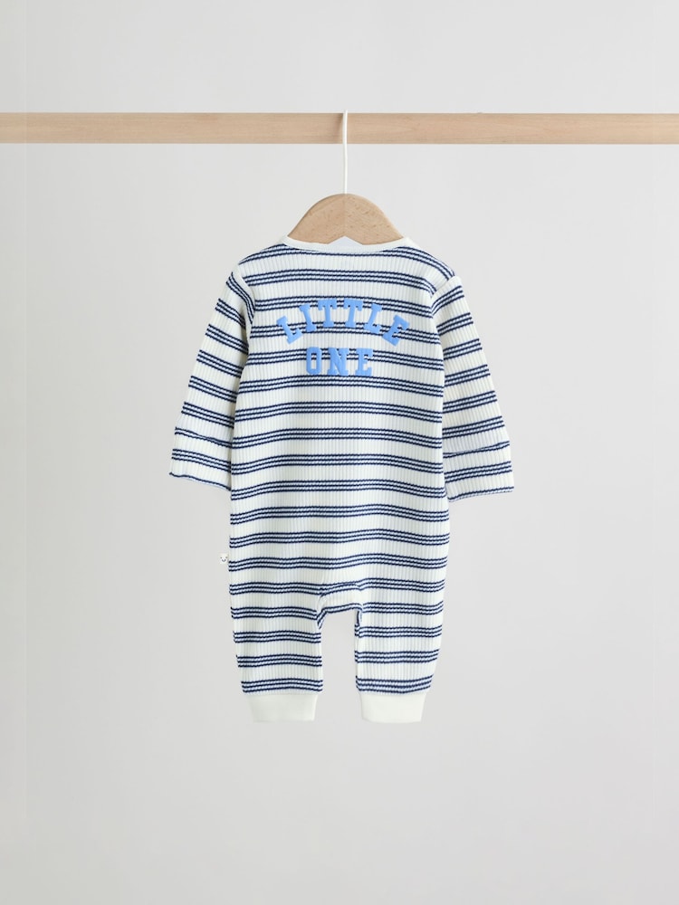 Blue Stripe Milk Club Two Way Zip Baby Sleepsuits 3 Pack (0mths-3yrs)