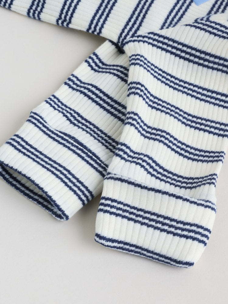 Blue Stripe Milk Club Two Way Zip Baby Sleepsuits 3 Pack (0mths-3yrs)